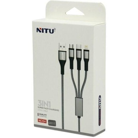 کابل 3سر 3in1 سوپر فست شارژ نیتو NITU NC124