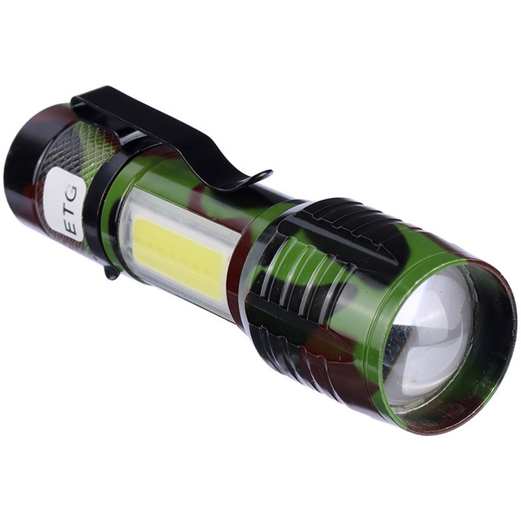 چراغ قوه پلیسی سه کاره Flashlight COB+XPE LED چریکی