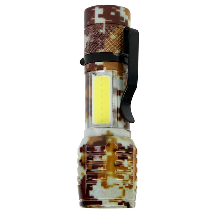 چراغ قوه پلیسی سه کاره Flashlight COB+XPE LED چریکی