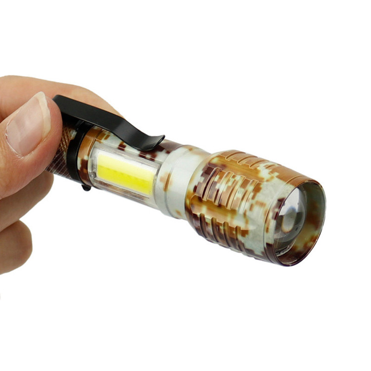 چراغ قوه پلیسی سه کاره Flashlight COB+XPE LED چریکی