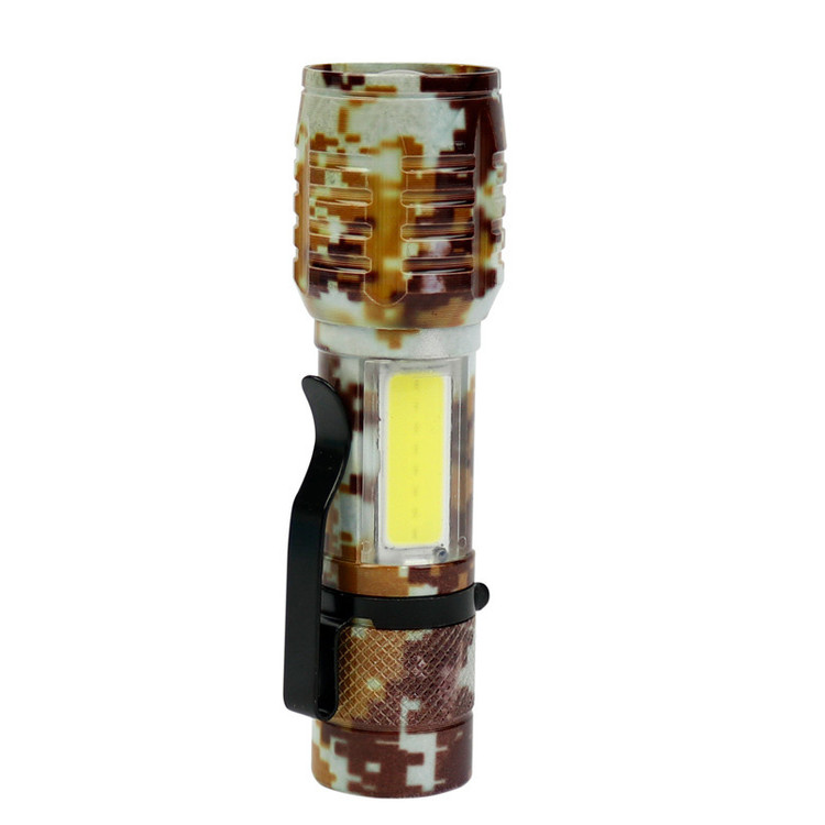 چراغ قوه پلیسی سه کاره Flashlight COB+XPE LED چریکی