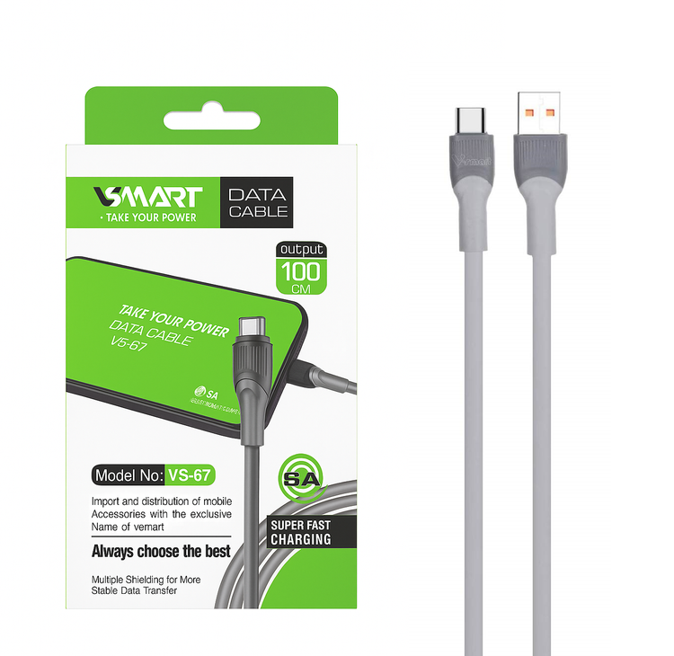 کابل شارژ فست V-Smart Type-C مدل VS-67