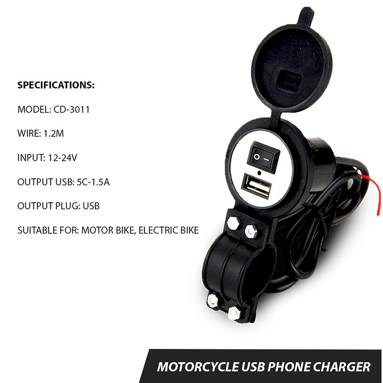 شارژر USB موتور سیکلت مدل CD-3011 (فندکی موتور)