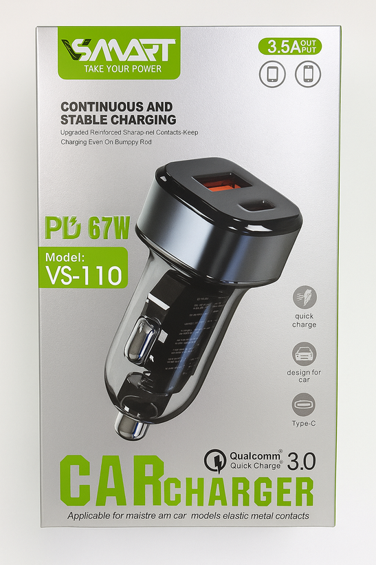 شارژر فندکی 67 وات VSMART VS-110