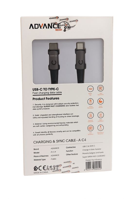 کابل دوطرف تایپ سی Advanced مدل A-C4
