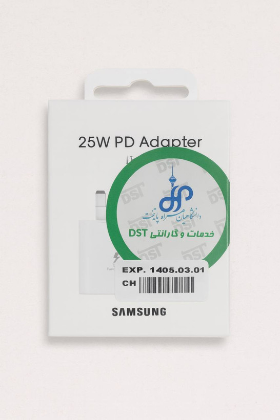 شارژر دیواری سه پین فست و PD تک پورت SAMSUNG Type-C مدل CH 25W
