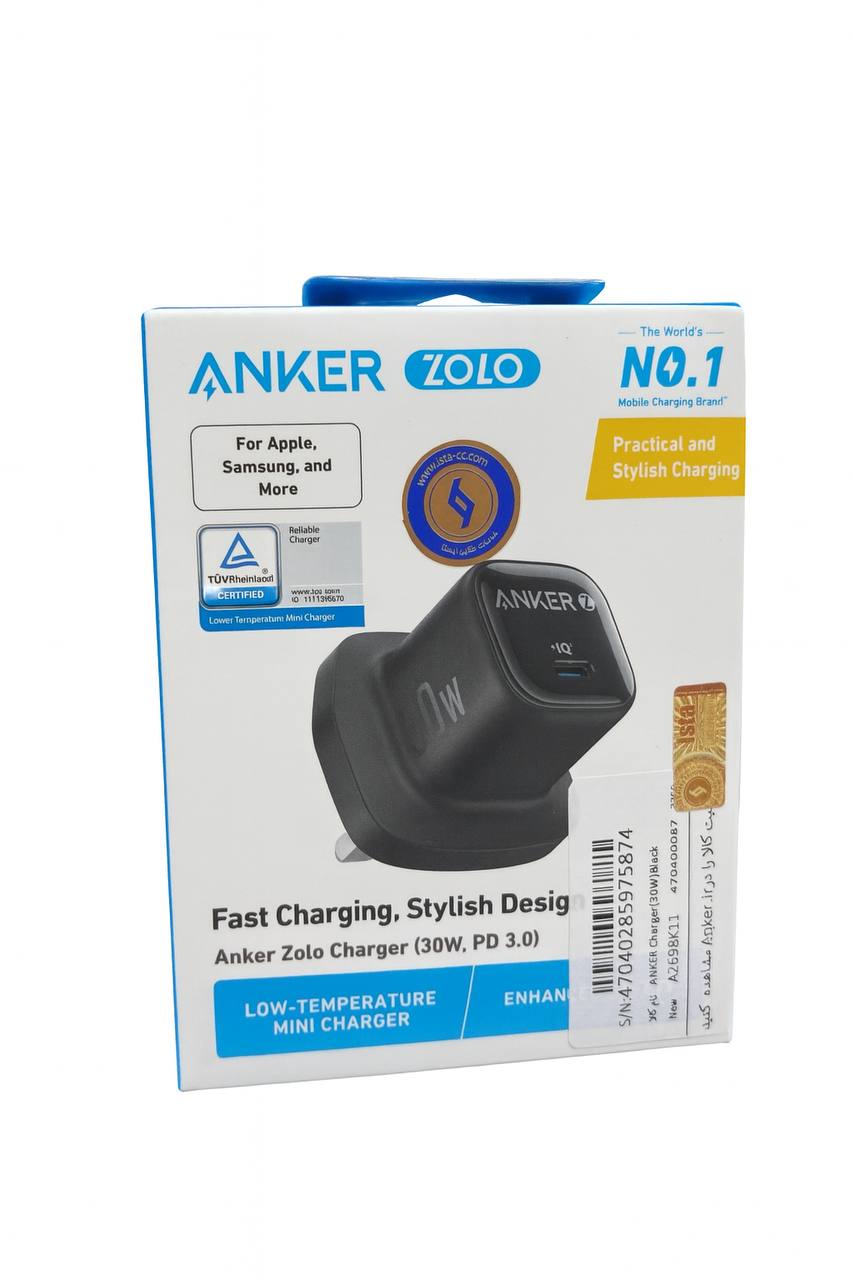 شارژر دیواری PD و فست تک پورت ANKER مدل A2698K11 با توان 30W و تکنولوژی IQ3