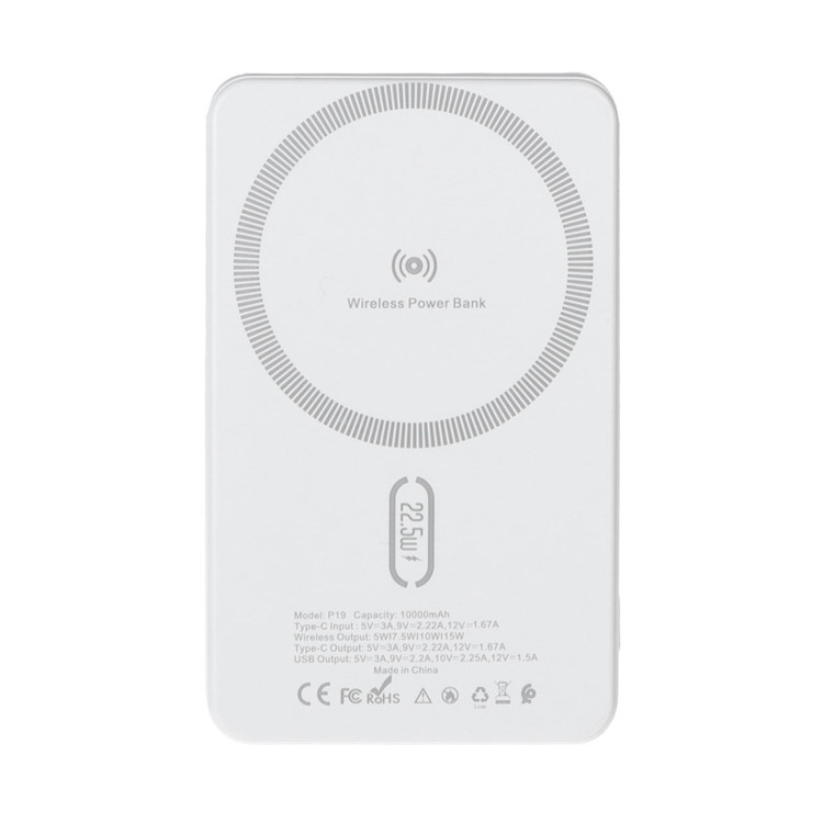 پاوربانک وایرلس سوپر فست شارژ 22.5W مگ سیف VABI 10000mAh مدل P19