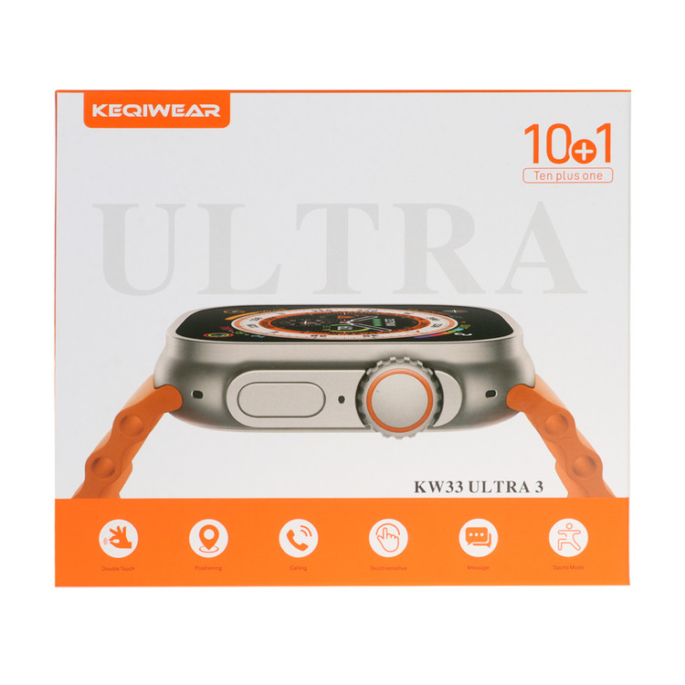 ساعت هوشمند KEQIWEAR به همراه 10 بند KW33 ULTRA 3 (درجه یک)