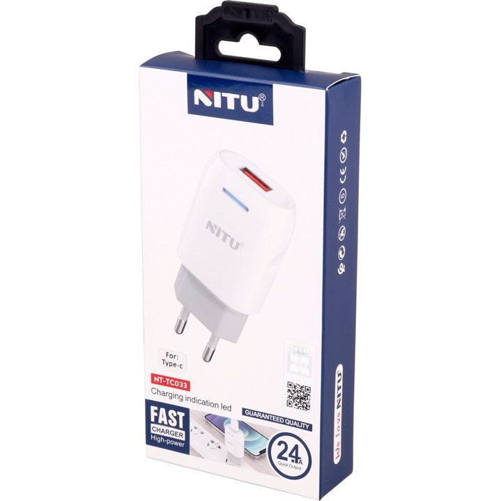 شارژر دیواری فست شارژ نیتو مدل NT-TC033 به همراه کابل Type-C
