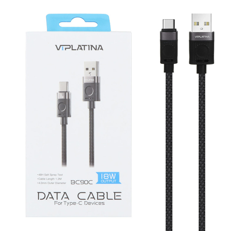 کابل شارژ فست VIPLATINA Type-C مدل BC90C 18W