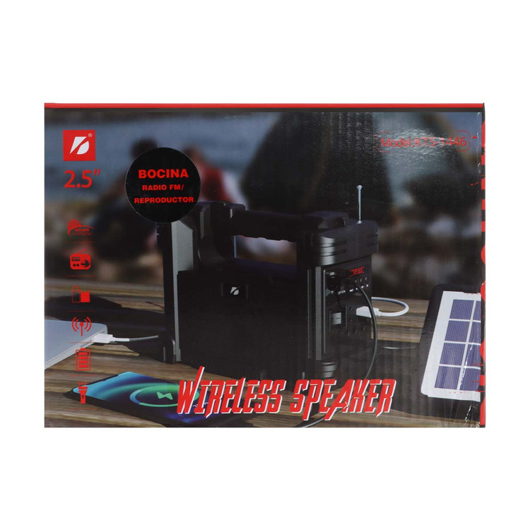 اسپیکر چراغ دار و پاوراستیشن Big Sound مدل KTS-1446 + پنل خورشیدی