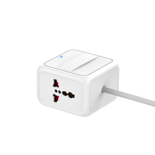 شارژر دیواری 18 وات بودی مدل Budi M8J311TCUW سه پین با دو خروجی USB، یک خروجی USB-C و یک خروجی برق شهری دارای کابل به طول 1.5 متر