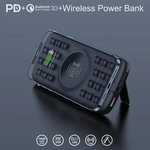 پاوربانک بودی 10000 میلی آمپر 20 وات مدل Budi PB099B