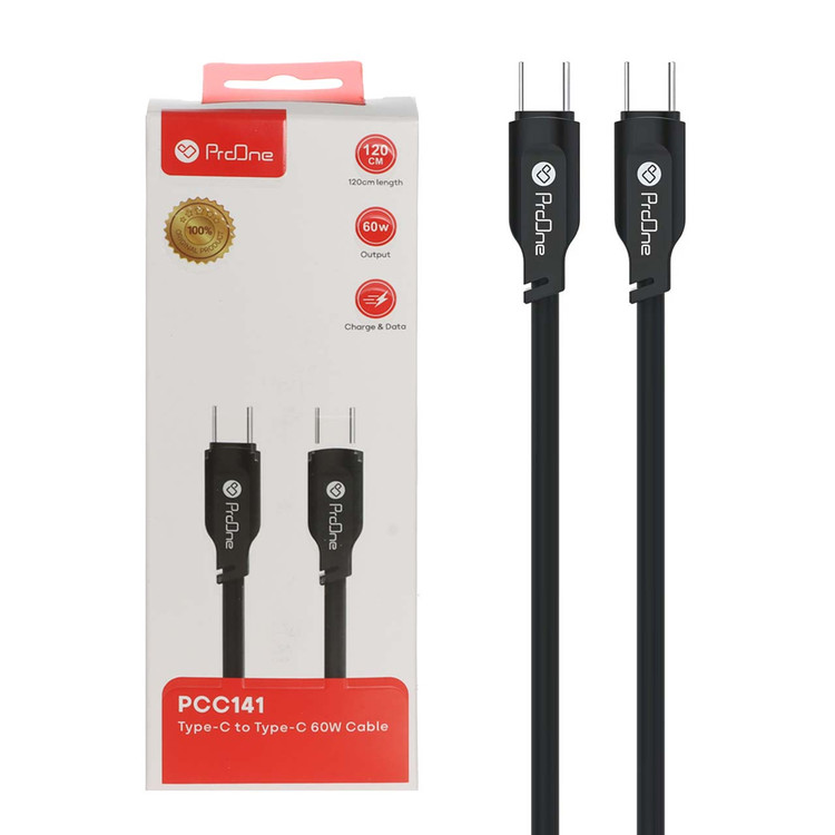 کابل شارژ فست 1.2 متری ProOne Type-C To Type-C مدل PCC141 60W