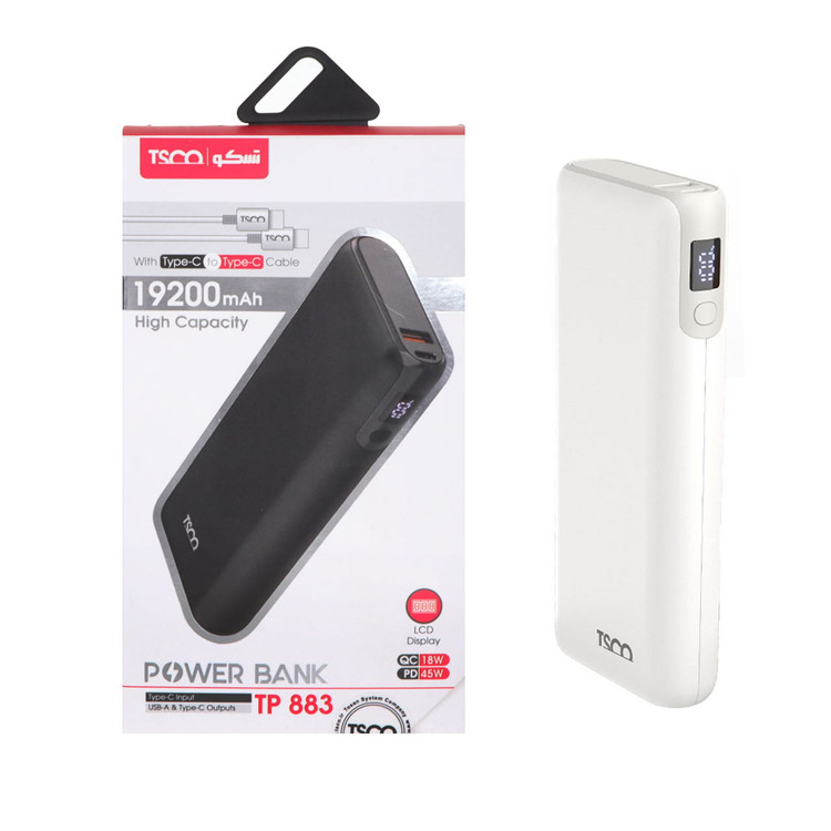 پاوربانک (PD و فست شارژ 45 وات ) TSCO 45W 19200mAh مدل TP 883