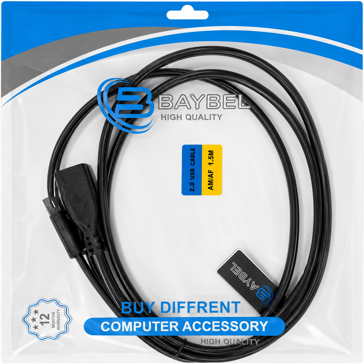کابل افزایش طول USB 2.0 طول 1.5 متر BAYBEL
