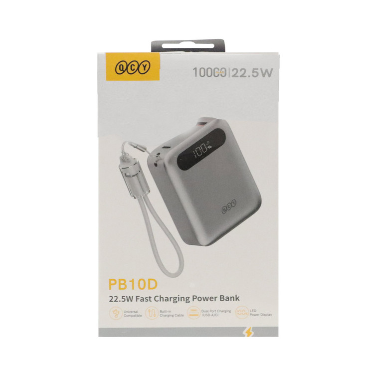 پاوربانک فست شارژ QCY 22.5W 10000mAh مدل PB10D