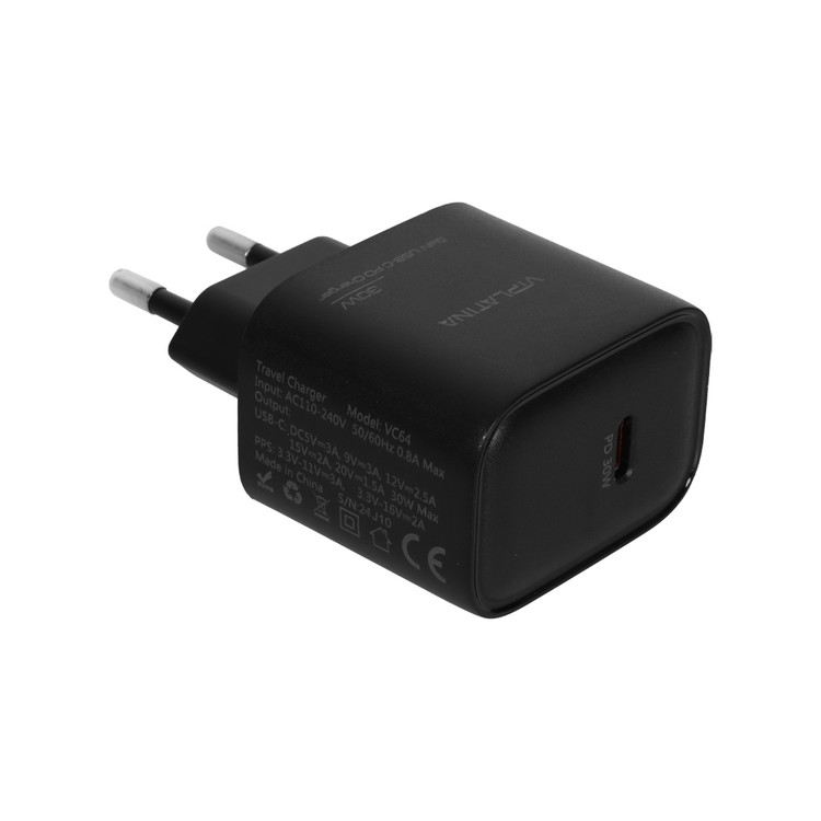 شارژر دیواری فست و PD تک پورت VIPLATINA مدل VC64 30W