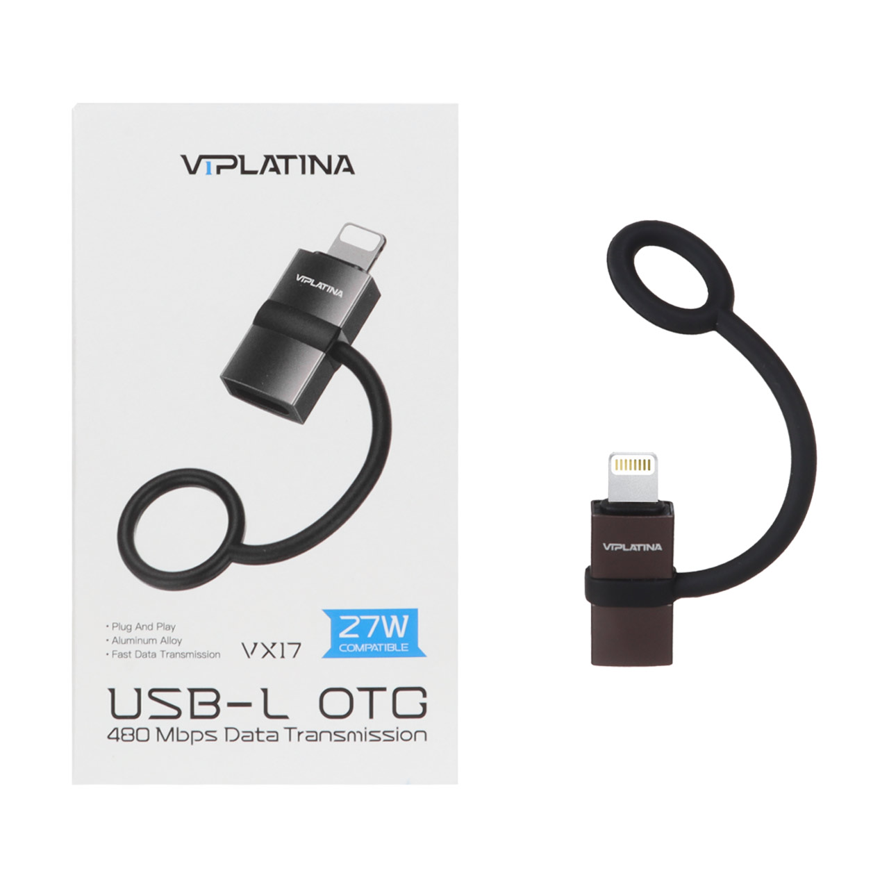 تبدیل VIPLATINA USB-C To  Lightning  (تایپ سی به آیفون)مدل VX17 27W