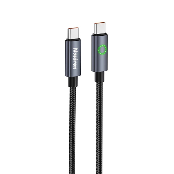 کابل شارژ 60W type-C to type-C مکسیروکس maxirox مدل MC08 طول 1.2متر