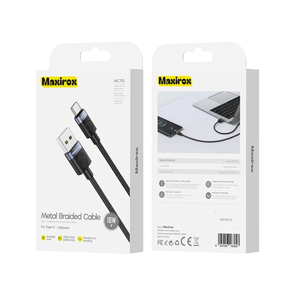 کابل شارژ تایپ سی Maxirox مدل MC115