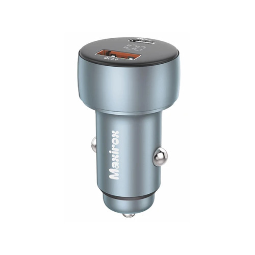 شارژر فندکی 48 وات Maxirox MV18 | تایپ سی PD و QC 3.0 | با نمایشگر دیجیتال