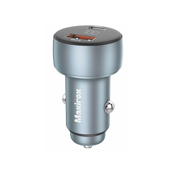 شارژر فندکی 48 وات Maxirox MV18 | تایپ سی PD و QC 3.0 | با نمایشگر دیجیتال