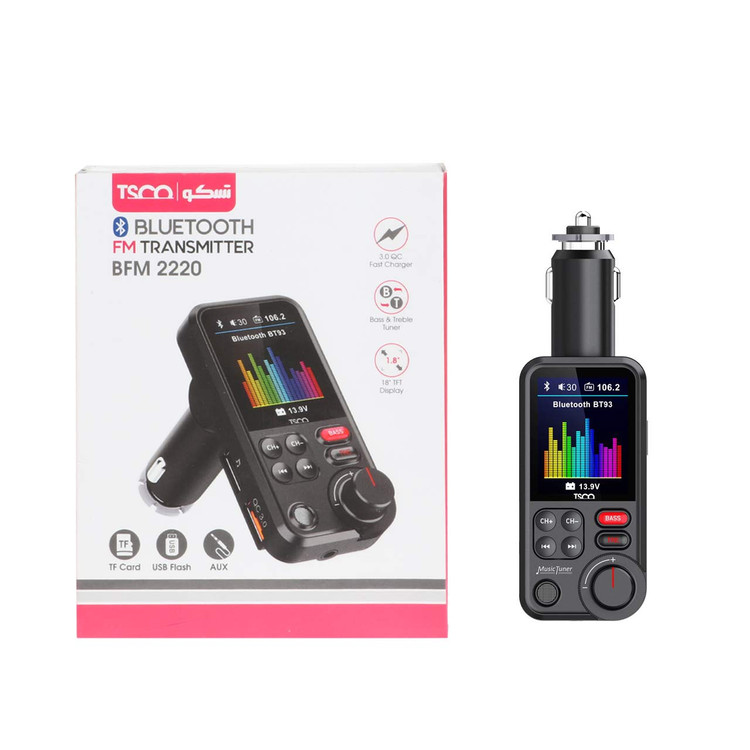 شارژر فندکی و پخش کننده FM بلوتوث Tsco مدل BFM 2220