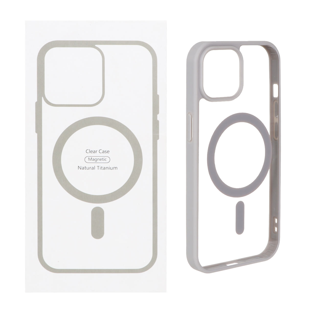 قاب شفاف Apple iPhone 15 / iPhone 14 / iPhone 13 با قابلیت شارژ MagSafe - طوسی (پک دار)