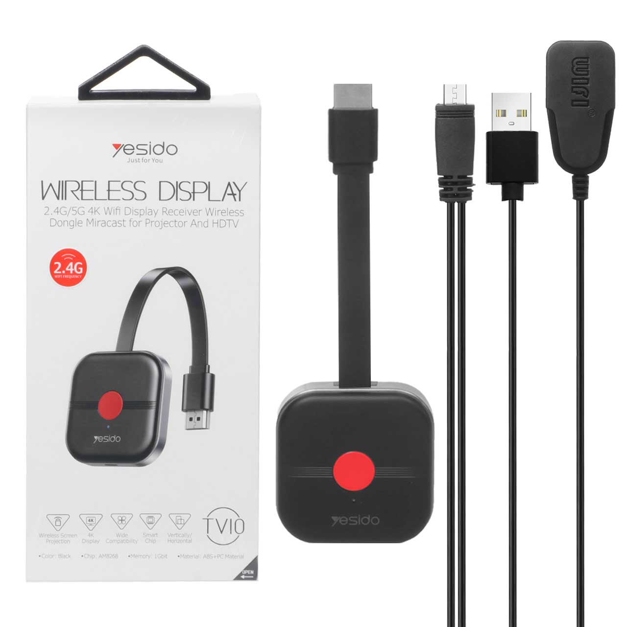 دانگل انتقال تصویر HDMI یسیدو Yesido  مدل TV10  با پشتیبانی از 4K